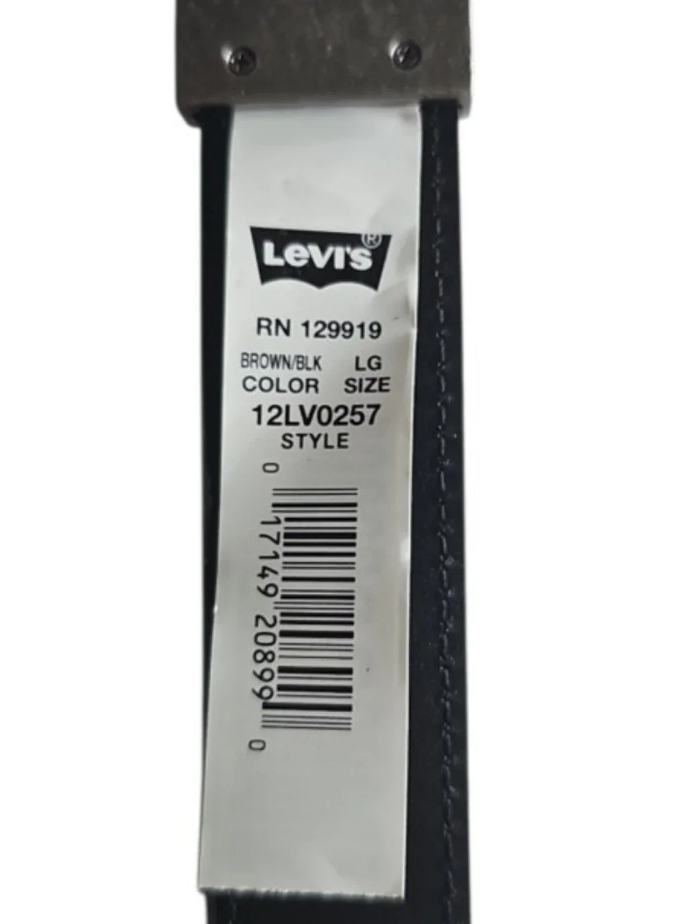 Levi’s Reversible Belt Sz L 30-32 Black Brown Synthetic Faux Leather NWT Classic
